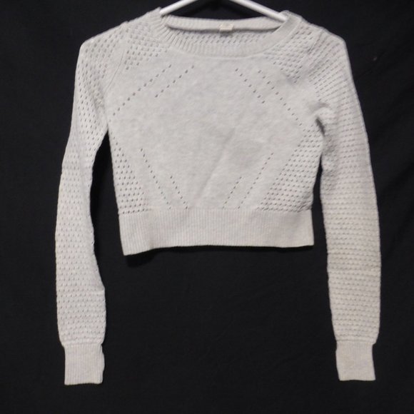 IVIVVA, size 10, girl's grey knit sweater with thumb holes, GUC